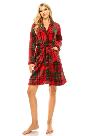 80146R 6-Pack Cozy & Comfortable Red Plaid Pajama Robe