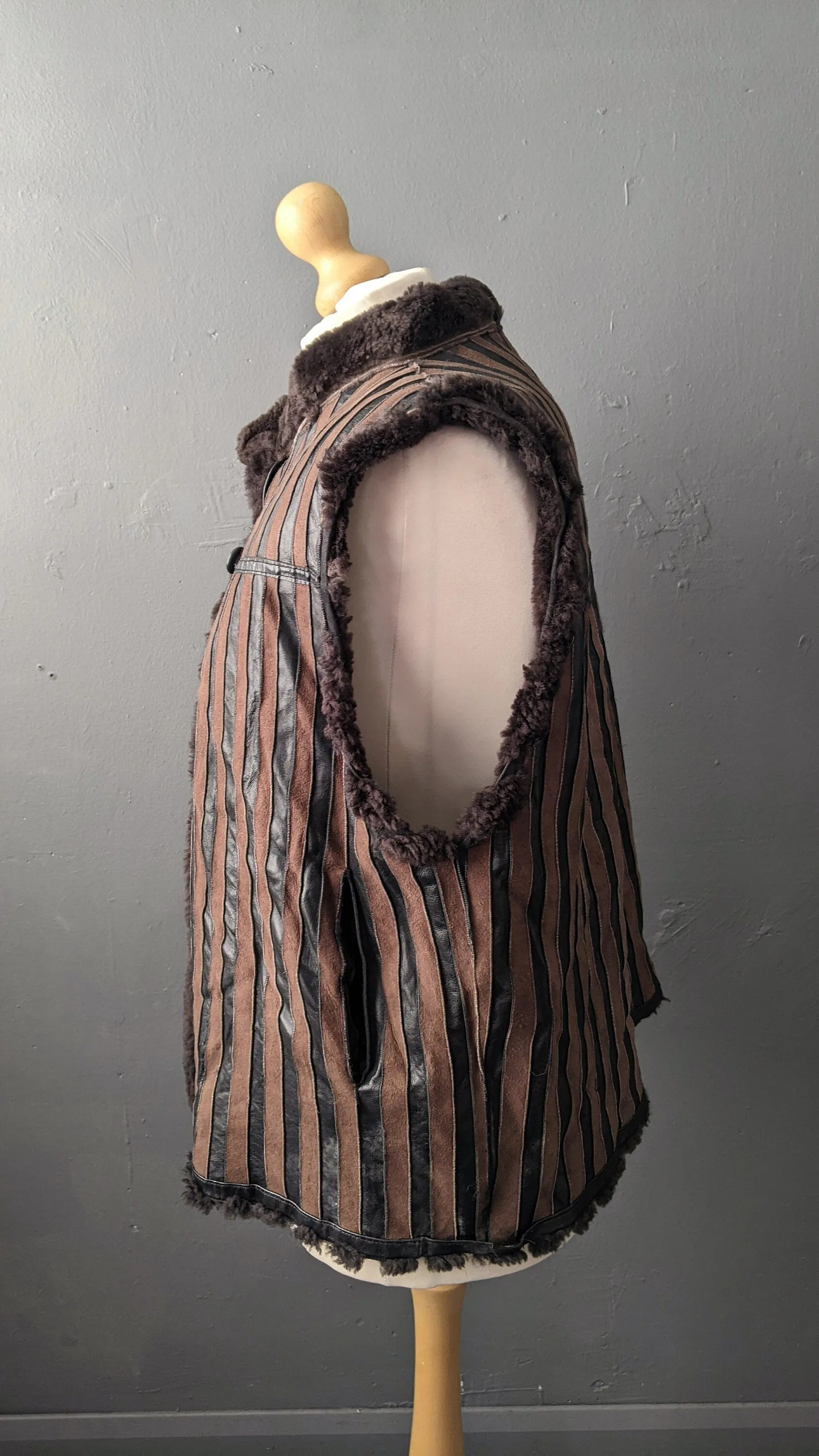 80s Sheepskin Leather Gilet, Tarja Niskanen Bodywarmer, Plus Size Large XL