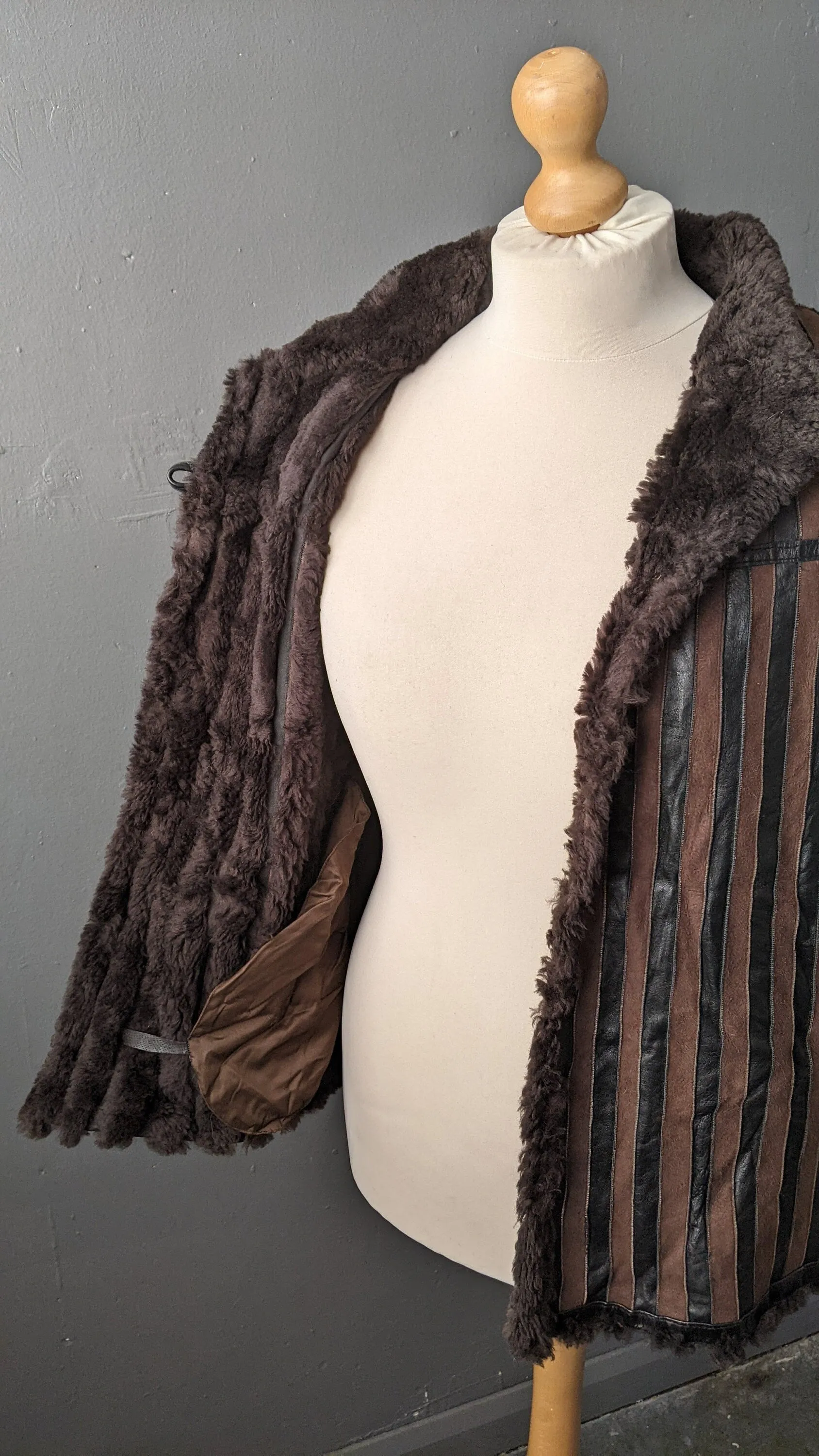 80s Sheepskin Leather Gilet, Tarja Niskanen Bodywarmer, Plus Size Large XL