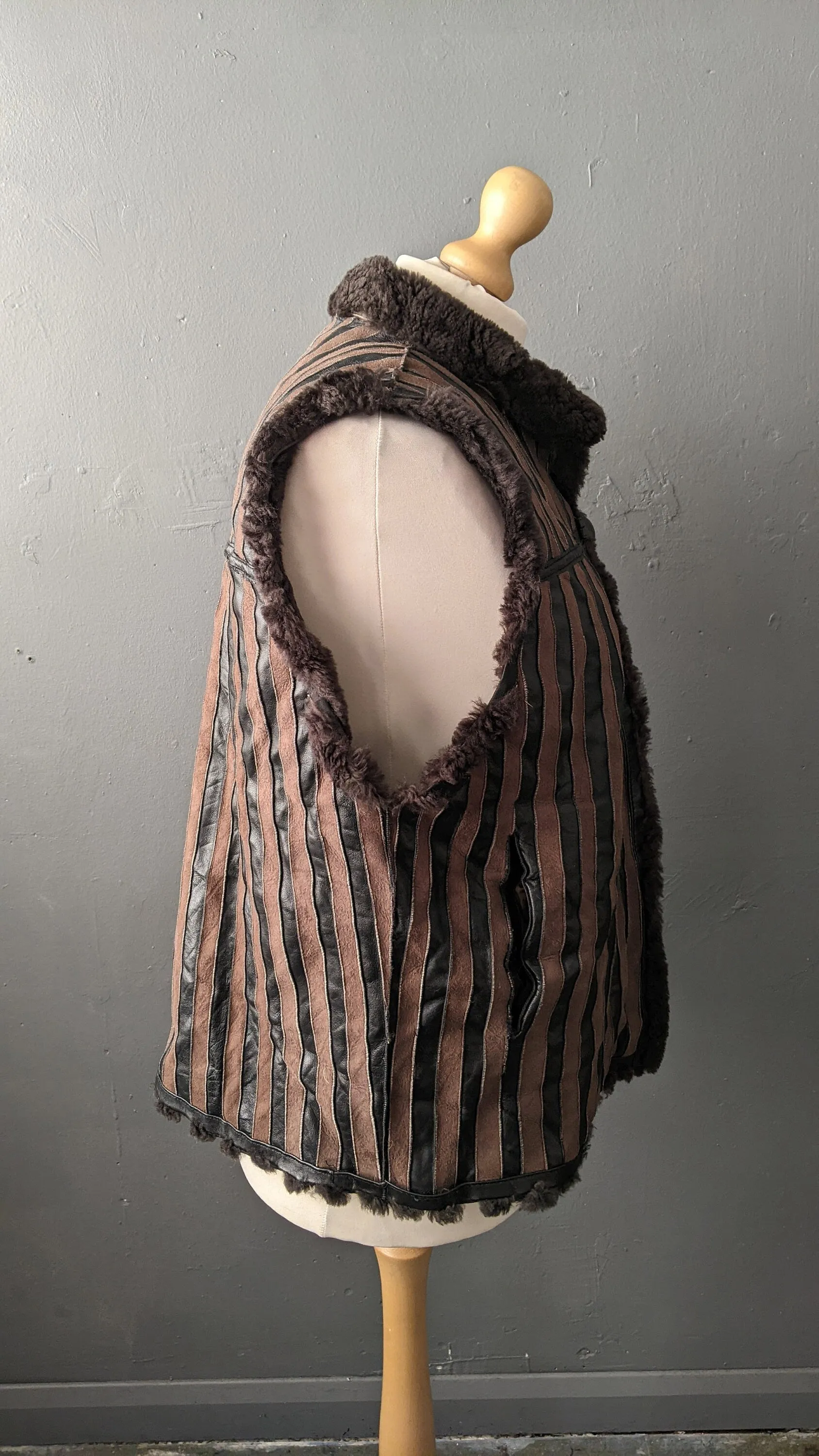 80s Sheepskin Leather Gilet, Tarja Niskanen Bodywarmer, Plus Size Large XL
