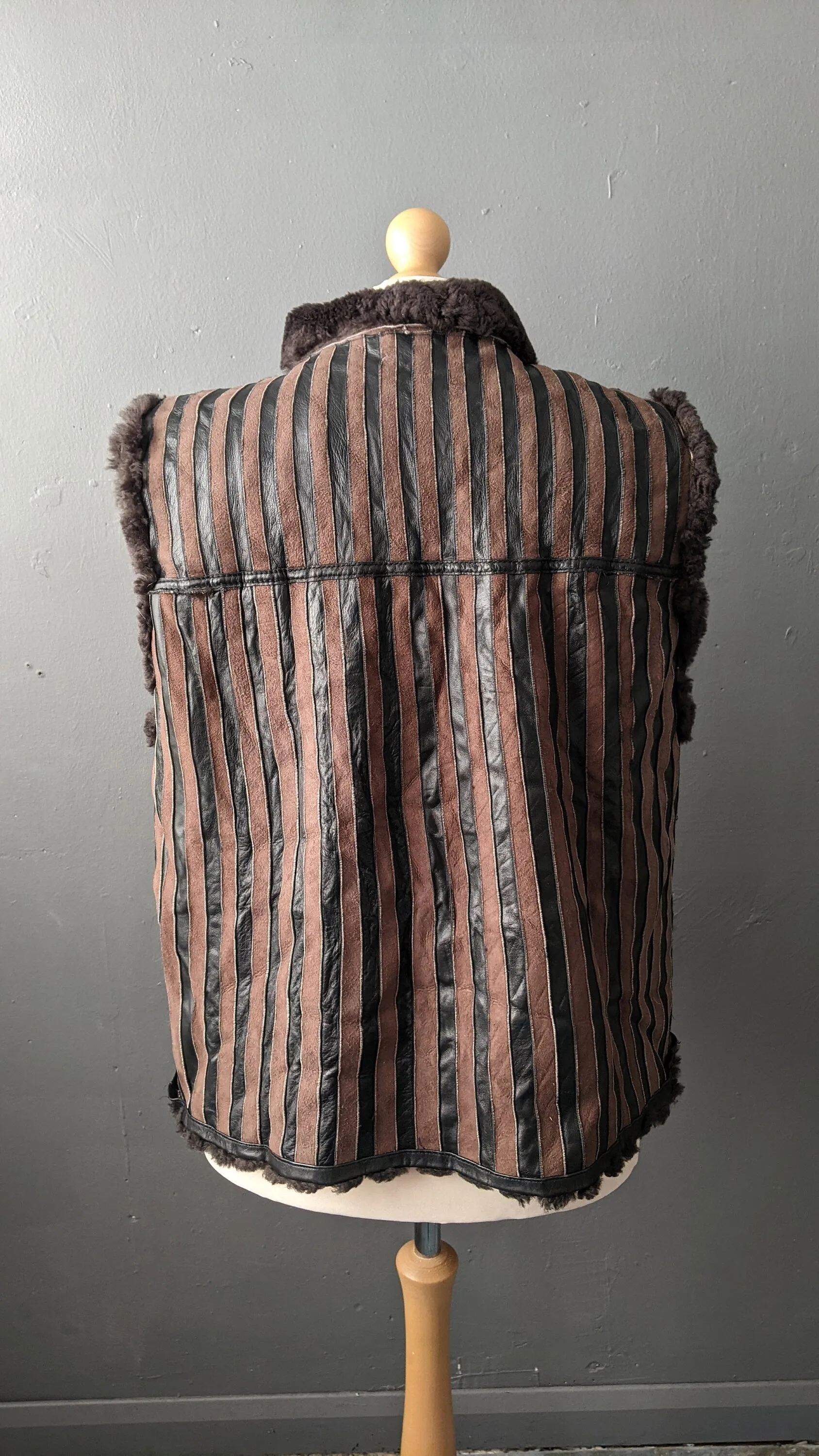 80s Sheepskin Leather Gilet, Tarja Niskanen Bodywarmer, Plus Size Large XL