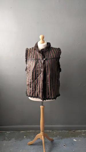 80s Sheepskin Leather Gilet, Tarja Niskanen Bodywarmer, Plus Size Large XL