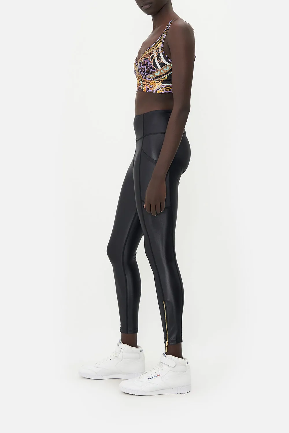 Active Long Legging with Front Hem Zip
