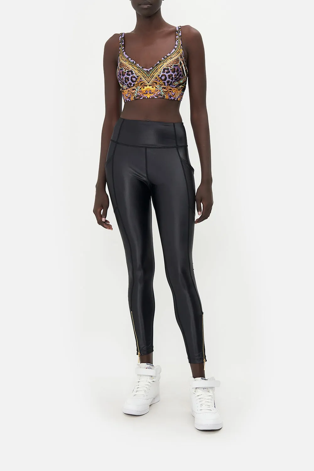 Active Long Legging with Front Hem Zip