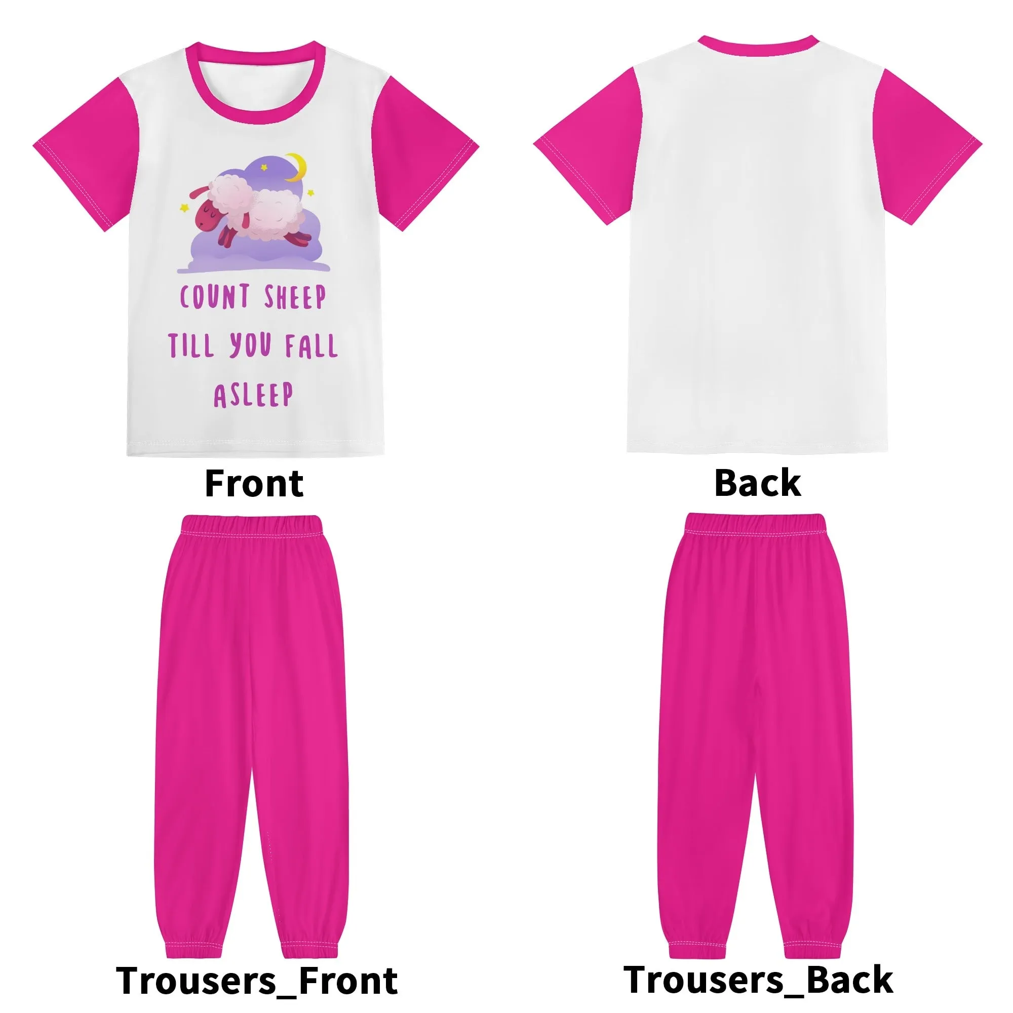 Adorable Graphics Childrens Sleepwear Short Sleeve Shirt and Long Pants Set