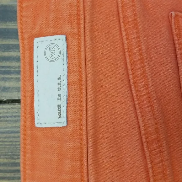 AG Adriano Goldschmied Mary Jane Low Rise Cut-Off Orange Shorts 25
