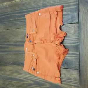 AG Adriano Goldschmied Mary Jane Low Rise Cut-Off Orange Shorts 25