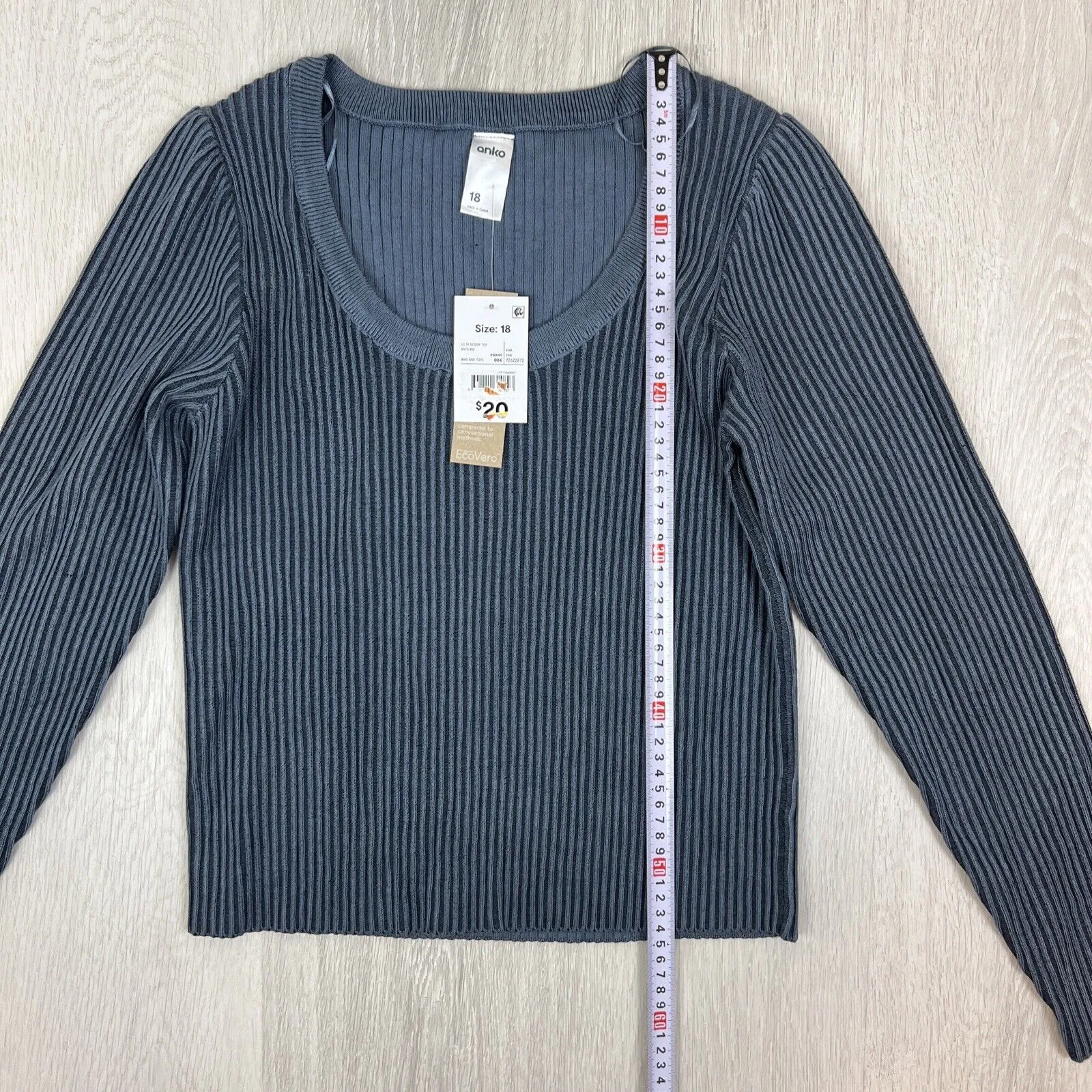 Anko Womens Ribbed Stretch long Sleeve Tops Shirts Size 18 (New - 3 Shirts)