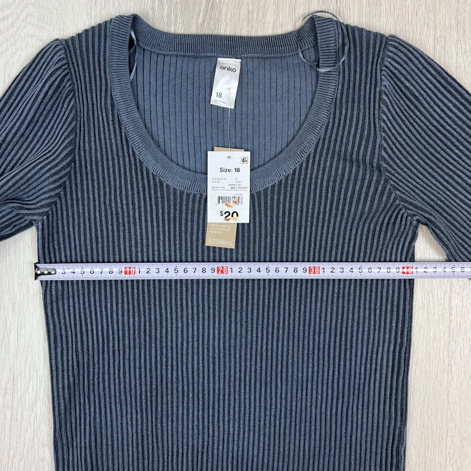 Anko Womens Ribbed Stretch long Sleeve Tops Shirts Size 18 (New - 3 Shirts)