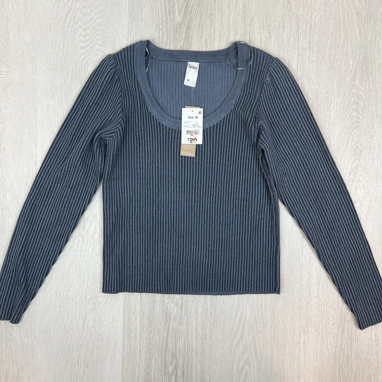 Anko Womens Ribbed Stretch long Sleeve Tops Shirts Size 18 (New - 3 Shirts)