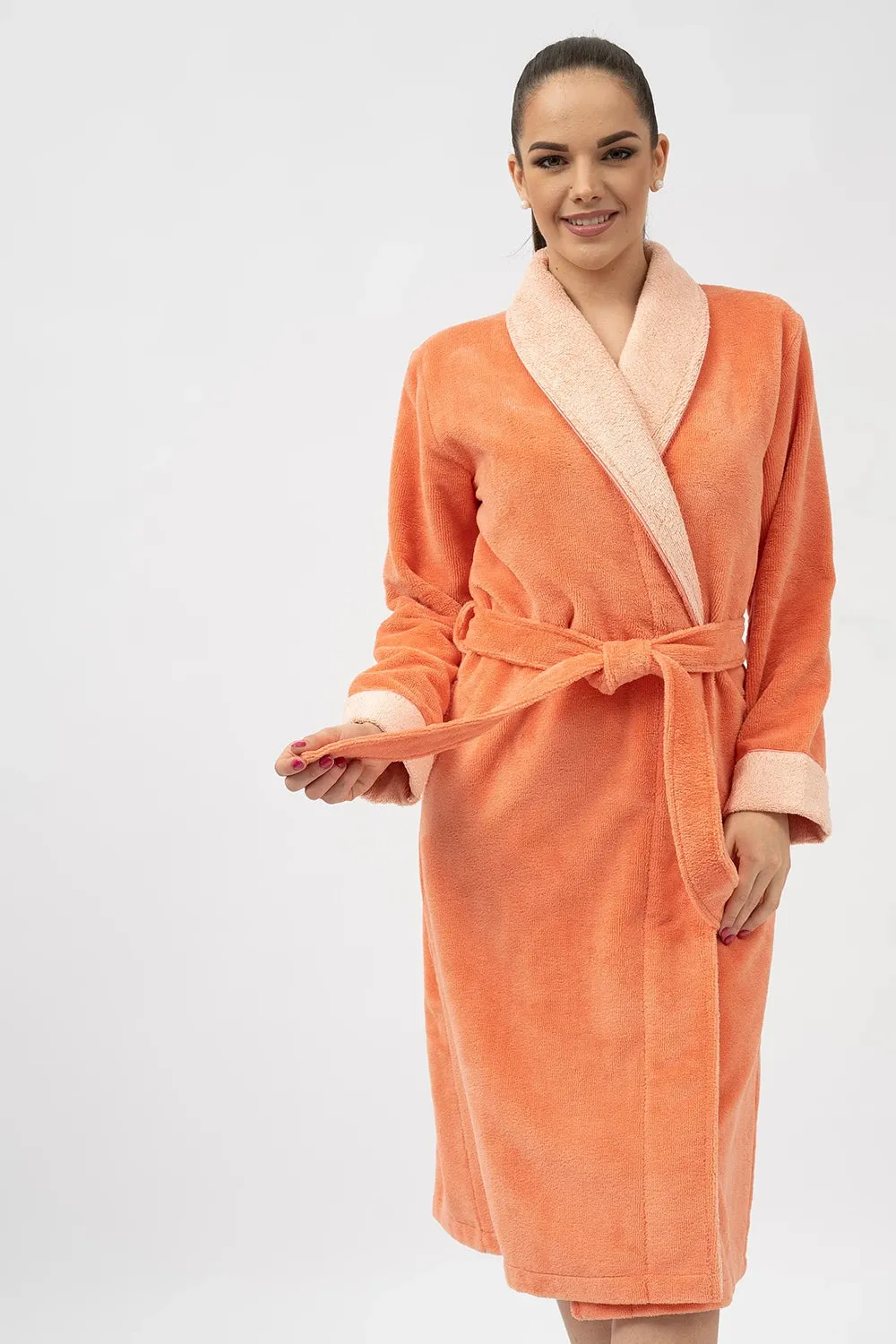 Bamboo Blend Luxe Contrast Shawl Collar Bathrobe