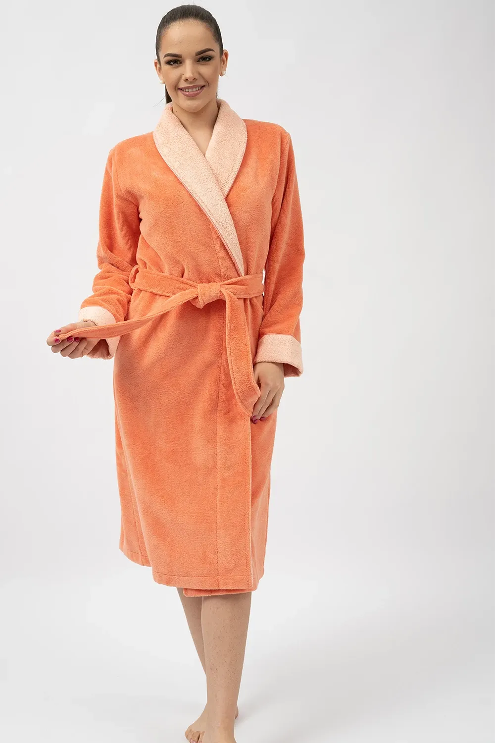 Bamboo Blend Luxe Contrast Shawl Collar Bathrobe