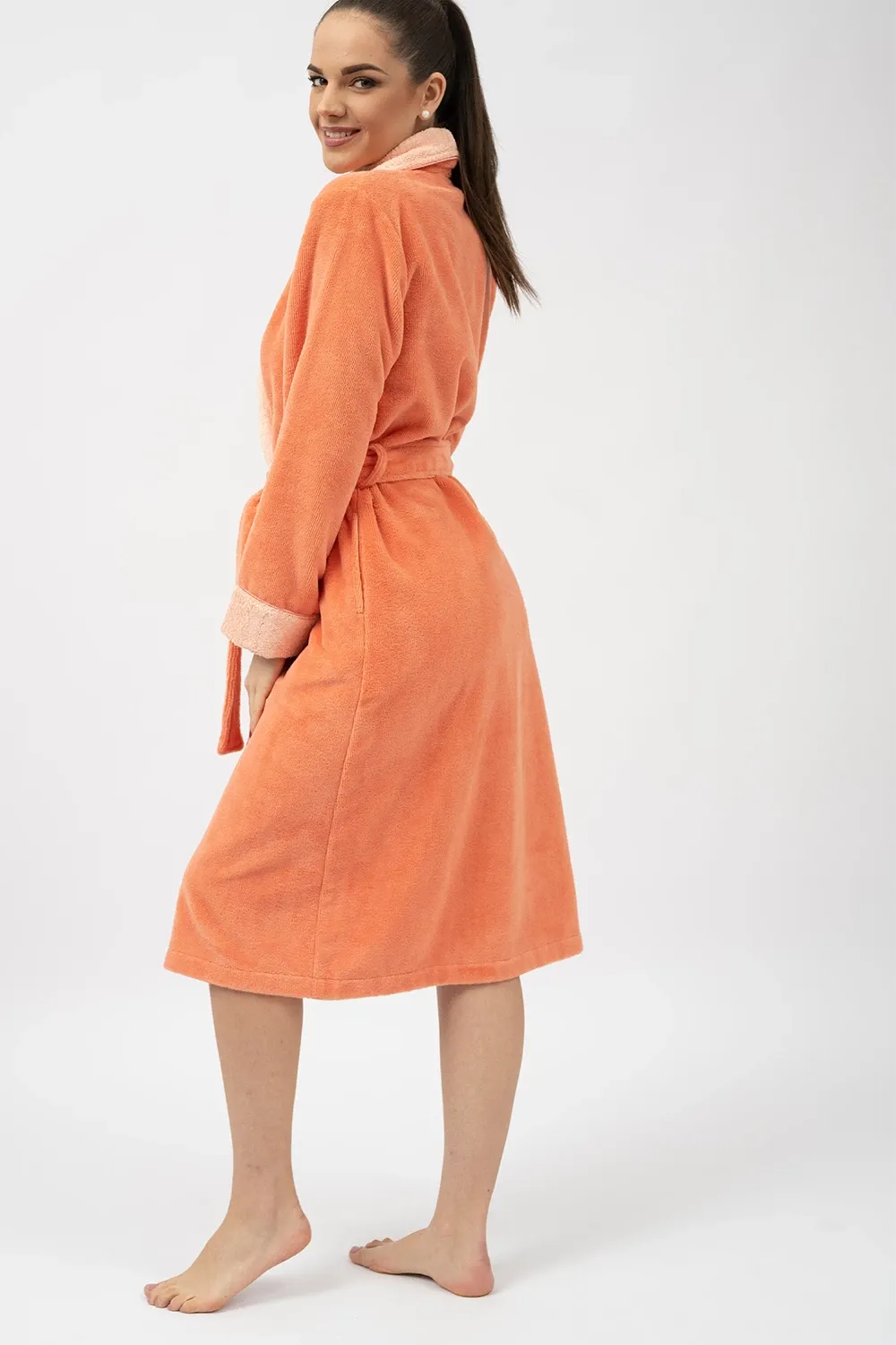 Bamboo Blend Luxe Contrast Shawl Collar Bathrobe