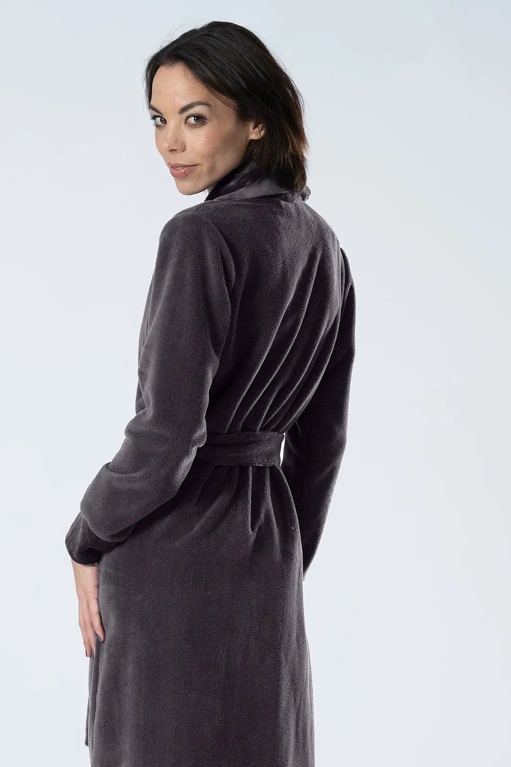 Bamboo Blended Double Fabric Shawl Collar Bathrobe