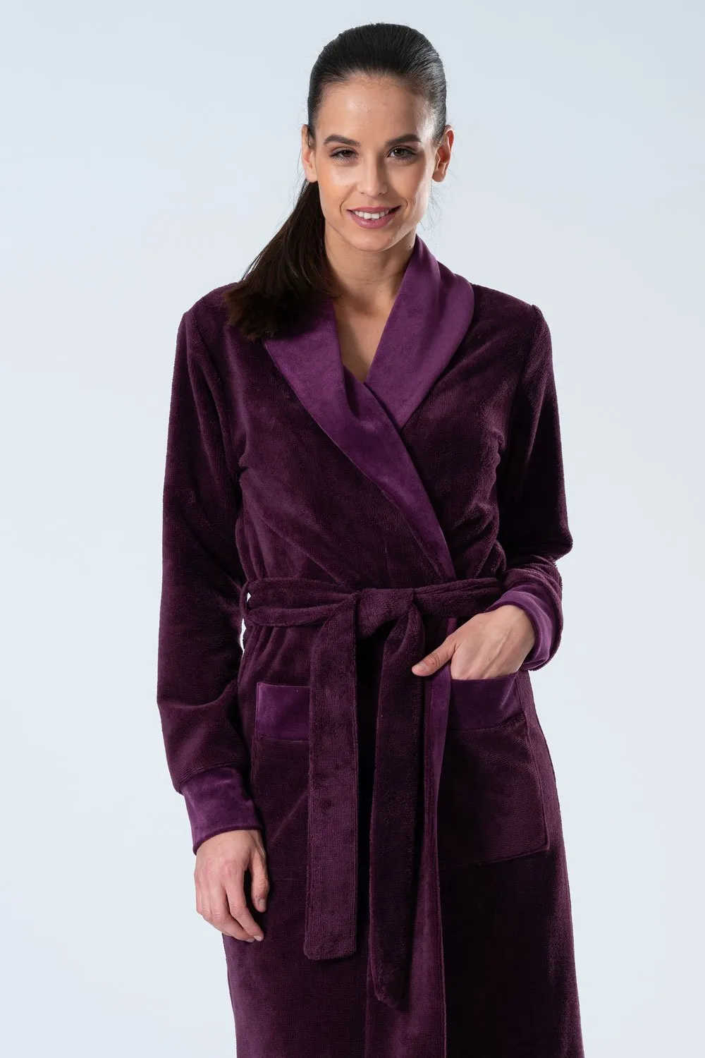 Bamboo Blended Double Fabric Shawl Collar Bathrobe
