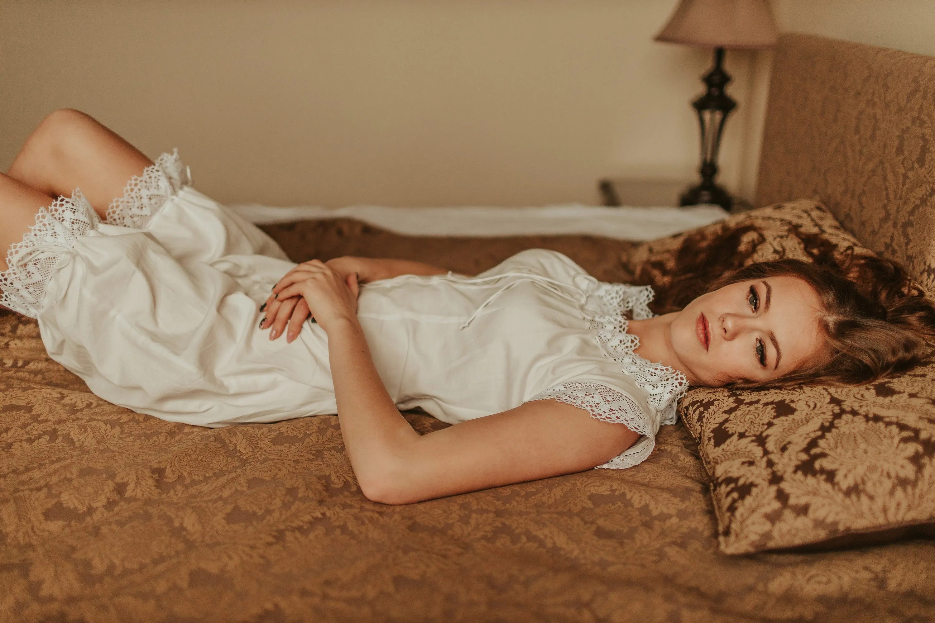 Baroness of the Dawn - Victorian Inspired Onesie in White Cotton
