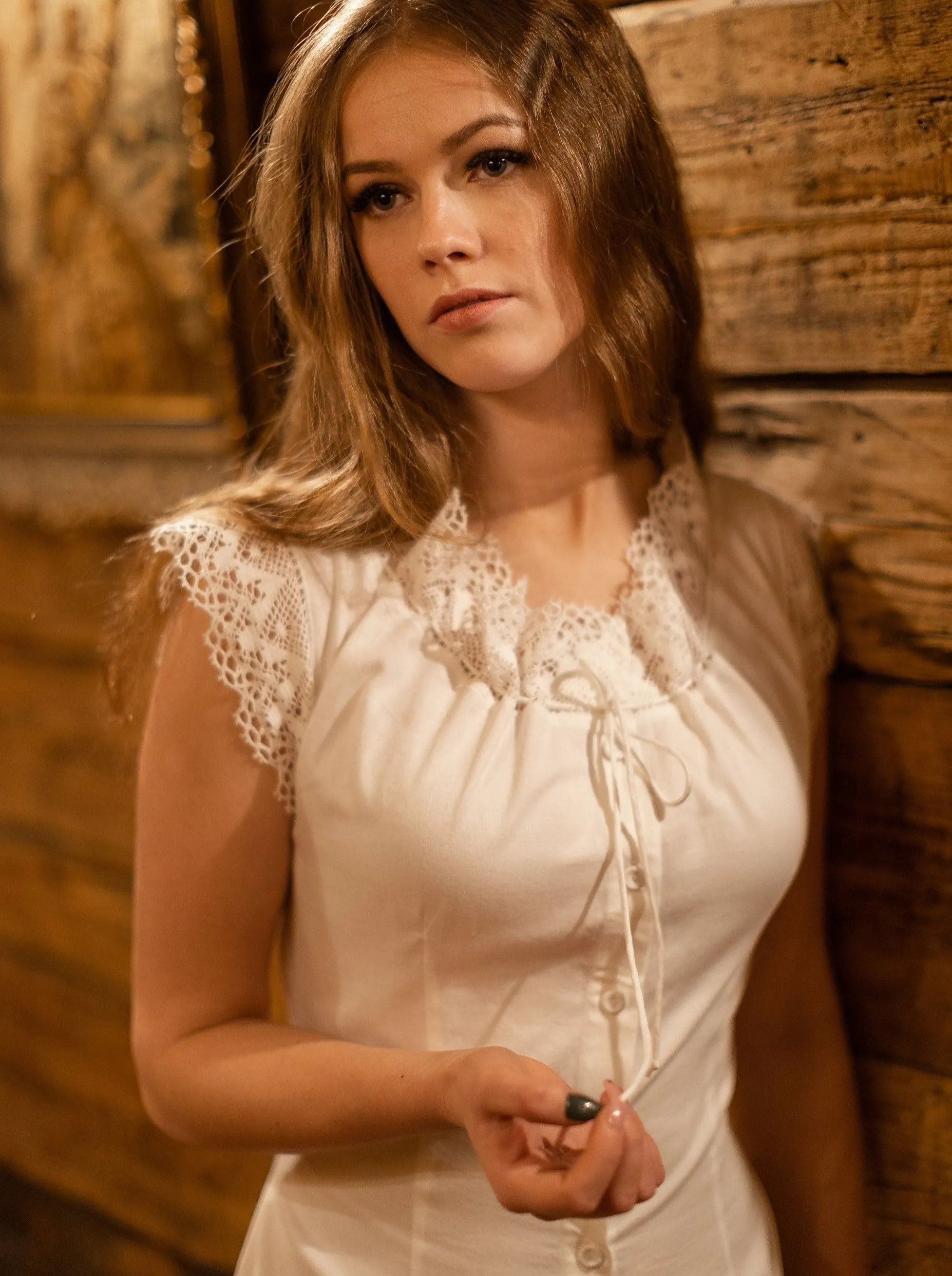 Baroness of the Dawn - Victorian Inspired Onesie in White Cotton