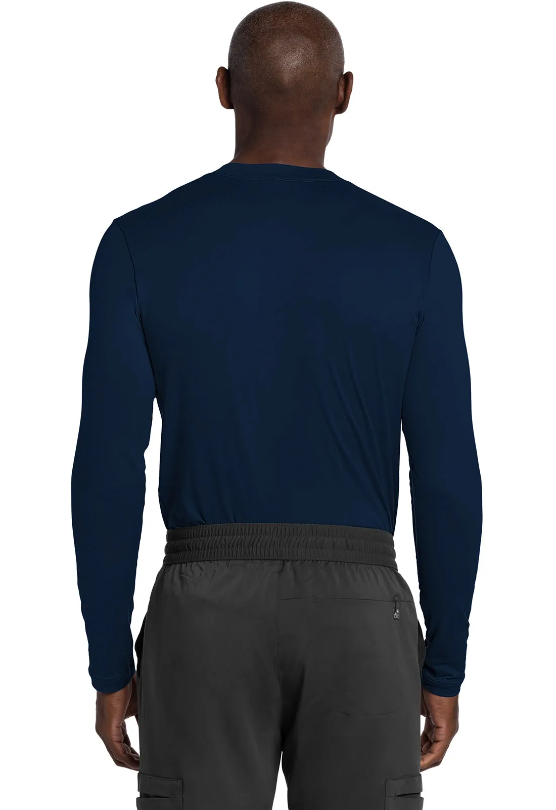 Basics CK807 Men's Long Sleeve Underscrub Knit Tee Navy