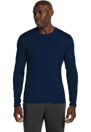 Basics CK807 Men's Long Sleeve Underscrub Knit Tee Navy