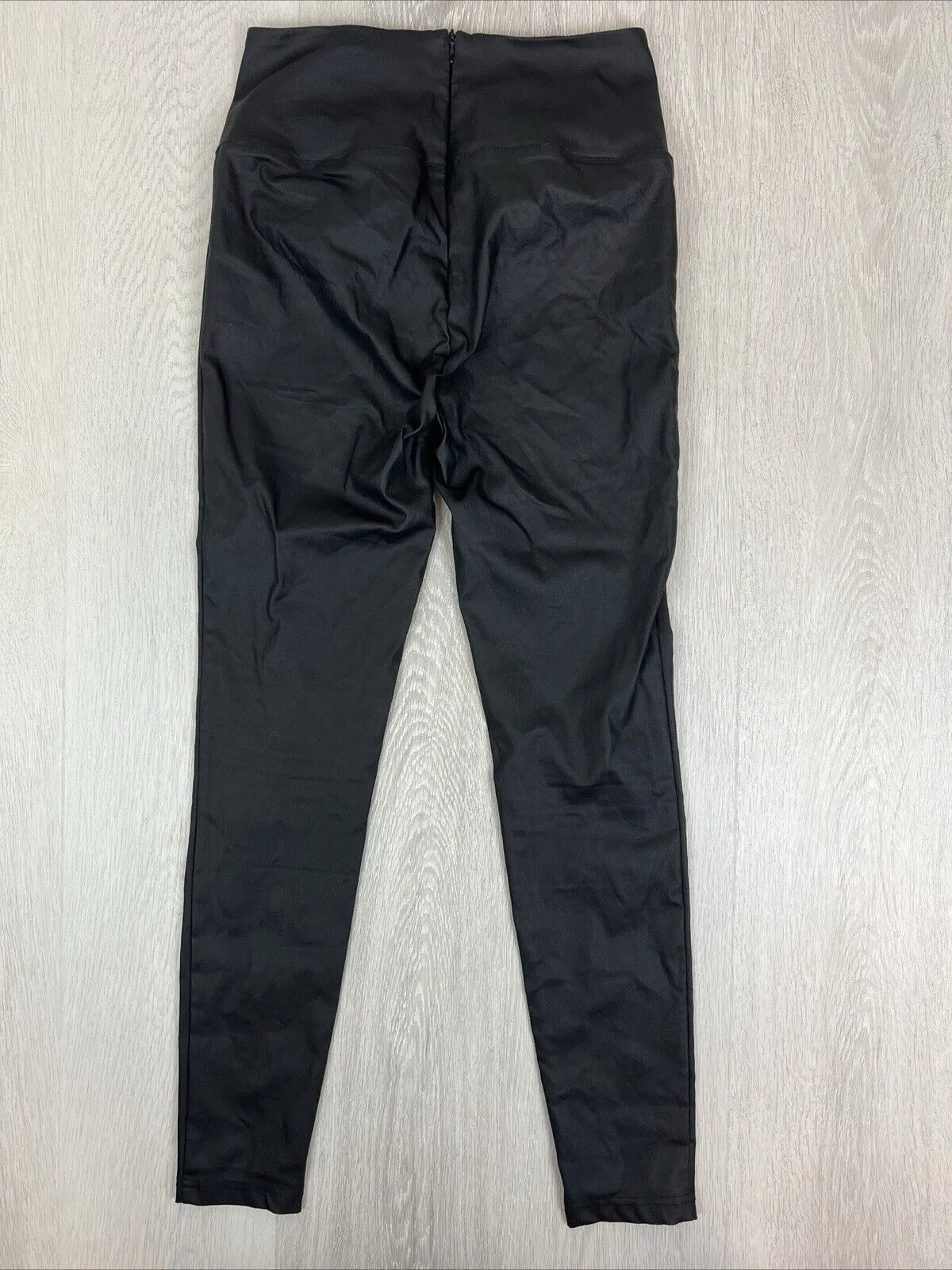 Belle & Bloom Womens Black Faux Leather High Waisted Leggings Size Small