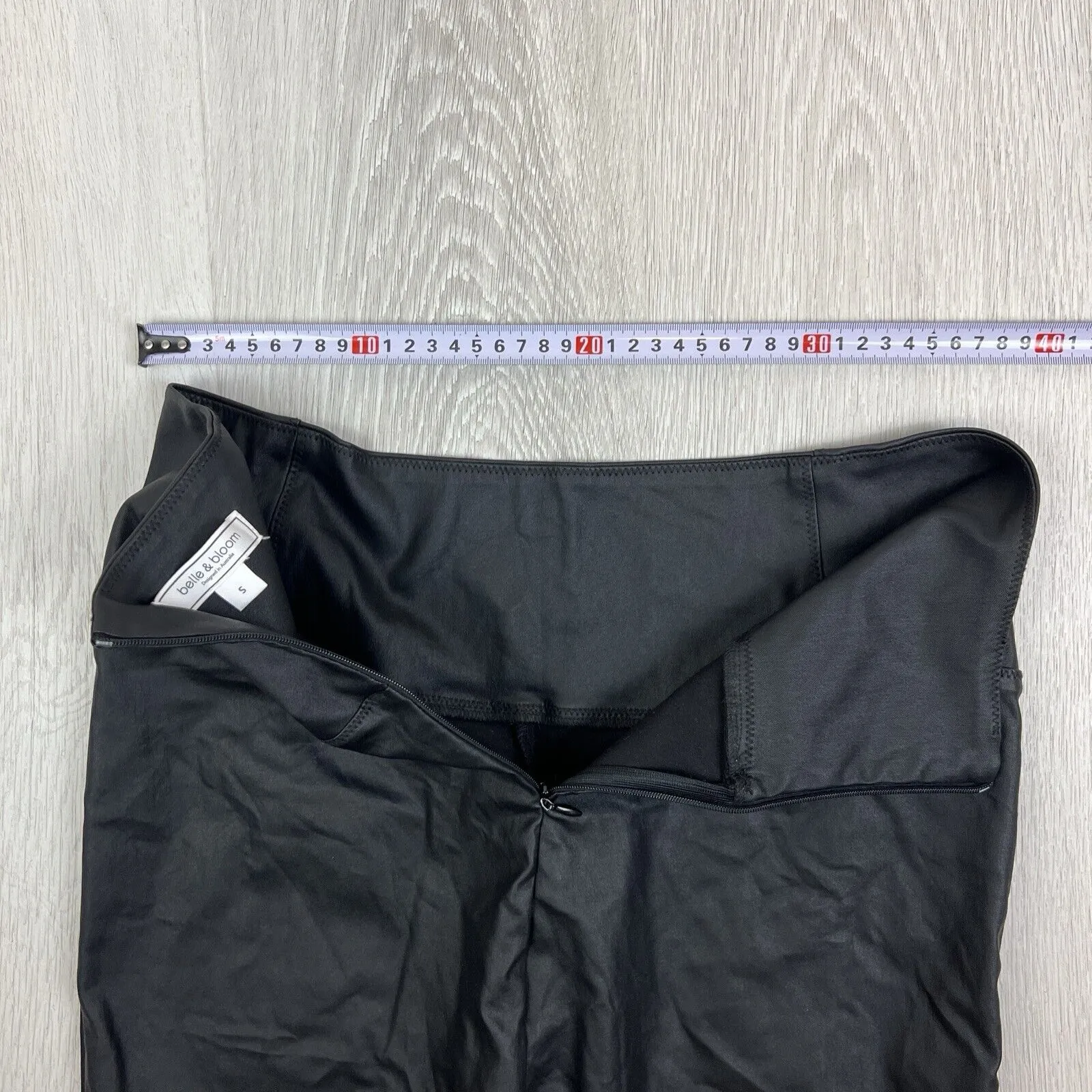 Belle & Bloom Womens Black Faux Leather High Waisted Leggings Size Small