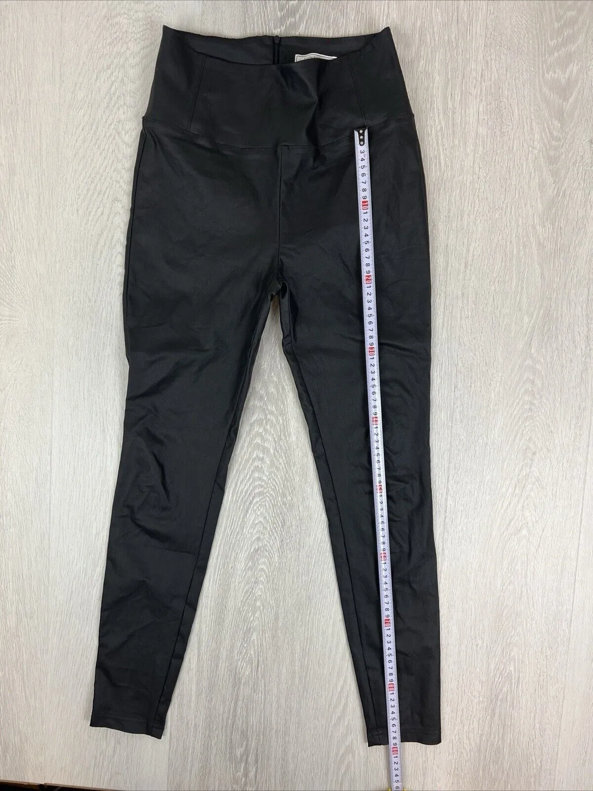 Belle & Bloom Womens Black Faux Leather High Waisted Leggings Size Small