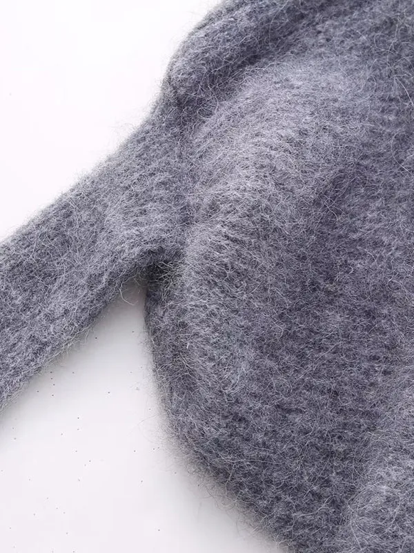 BerryBetty - Women's Style Asymmetrical Knitted Sleeve Long Sleeve, One Sleeve Sweater top