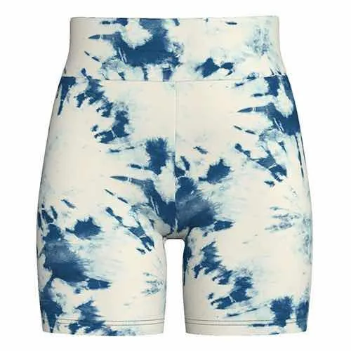 Biker Shorts - White Blue Tie Dye