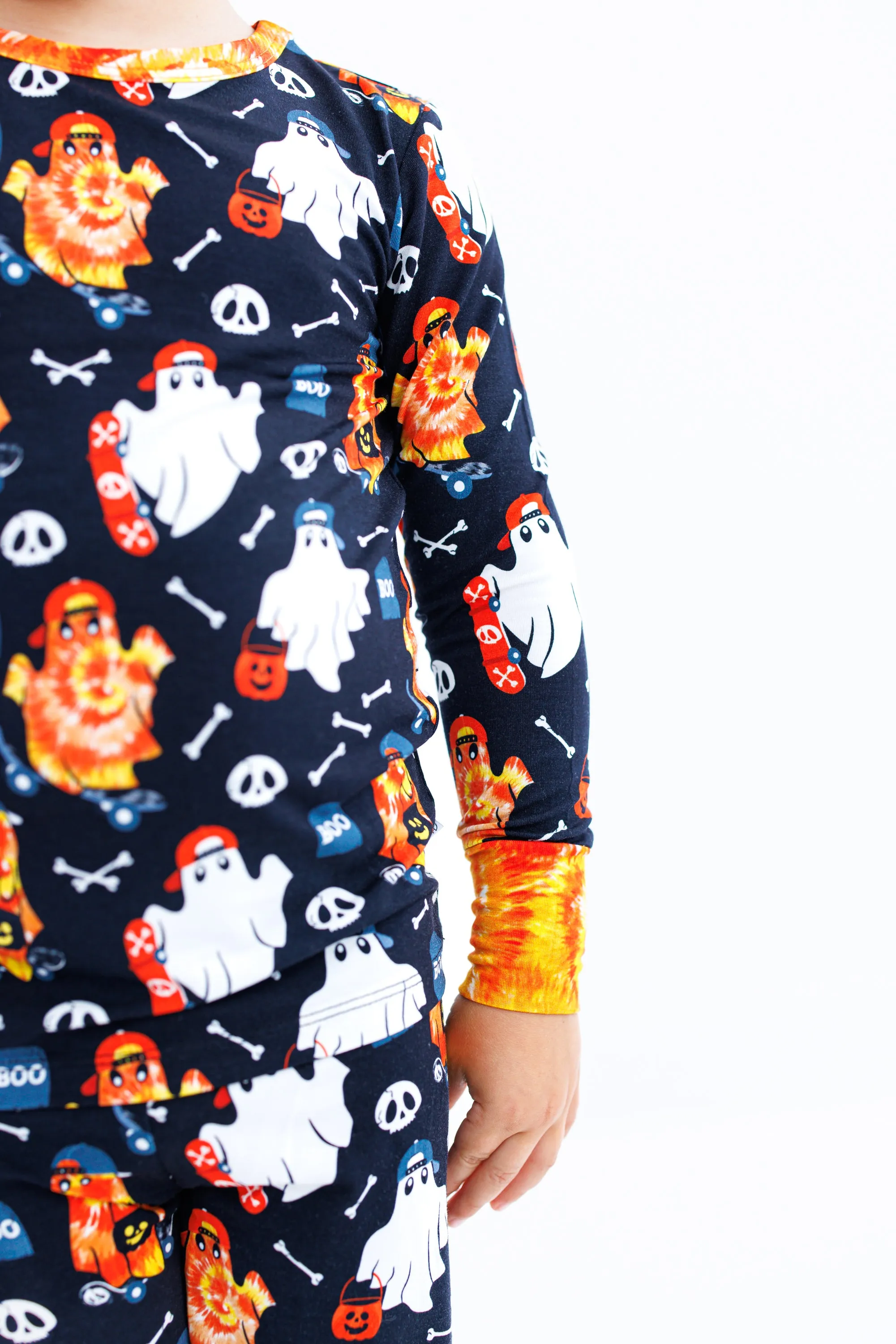 Birdie Bean Austin Tie Dye Ghost Halloween 2-piece Long Sleeve Pajamas
