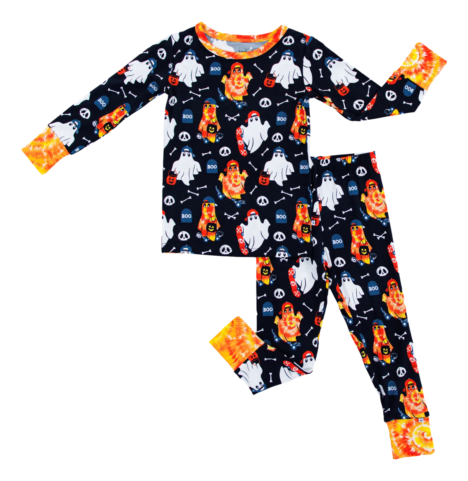 Birdie Bean Austin Tie Dye Ghost Halloween 2-piece Long Sleeve Pajamas