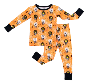 Birdie Bean Michael Glow in the Dark Pumpkin 2-piece Long Sleeve Pajamas