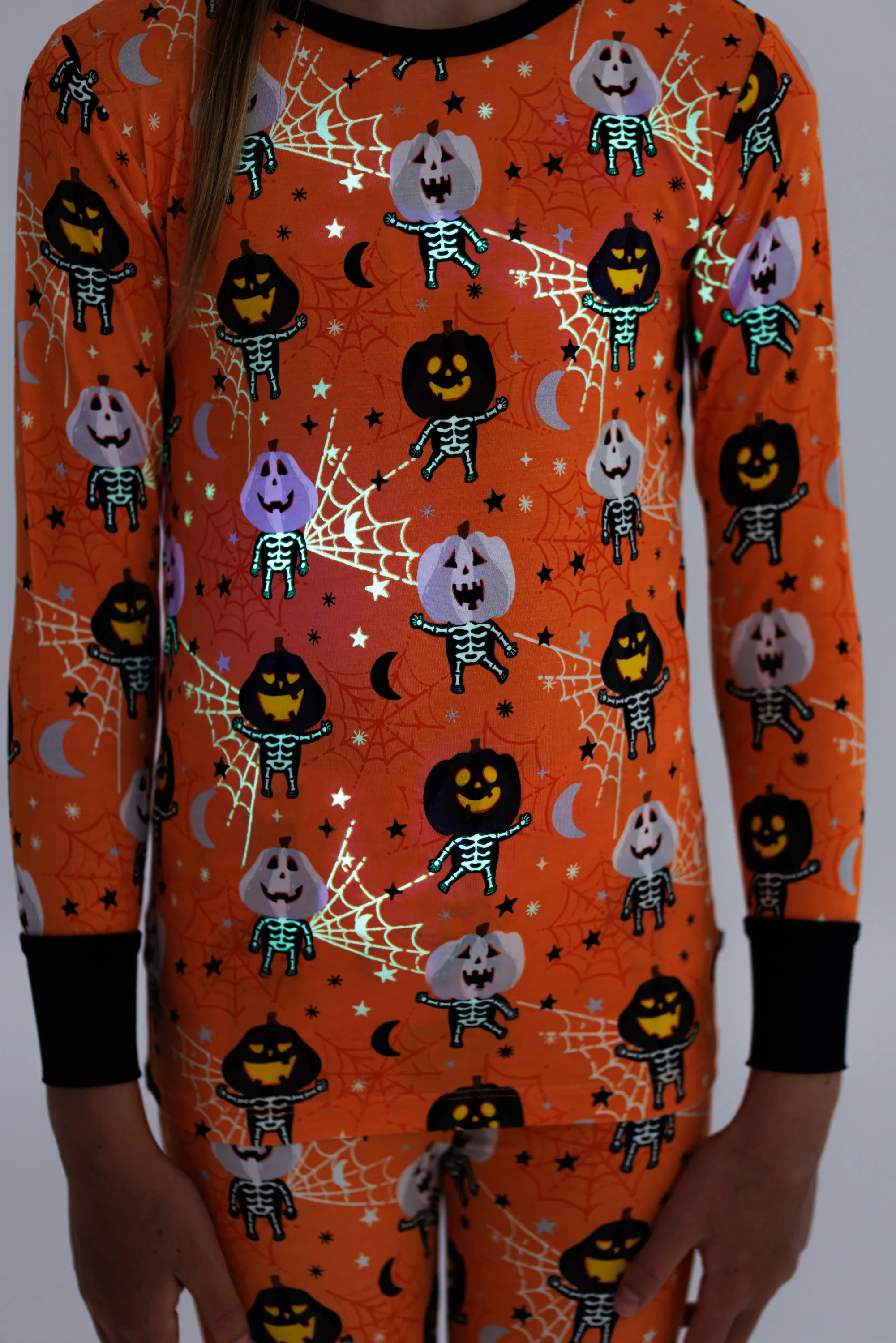 Birdie Bean Michael Glow in the Dark Pumpkin 2-piece Long Sleeve Pajamas