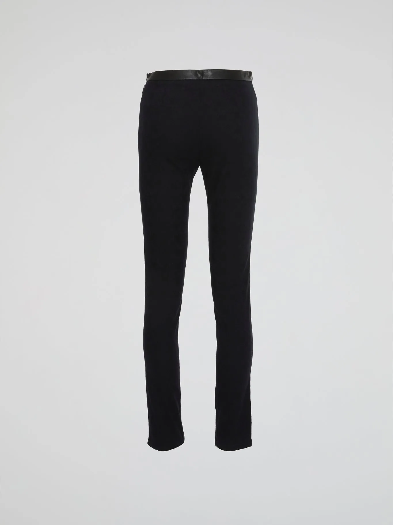 Black Leather Waist Leggings