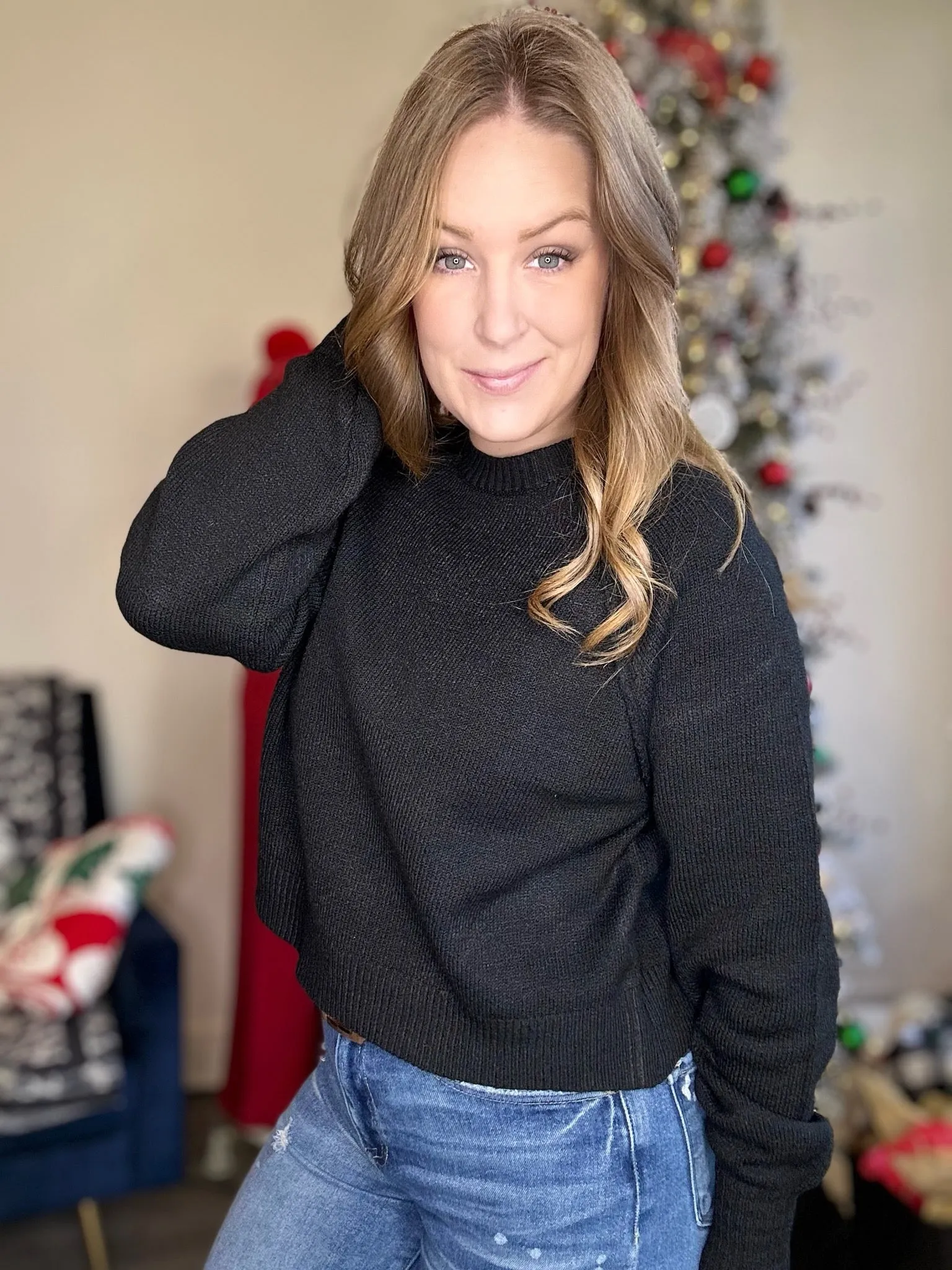 Black Raglan Sweater