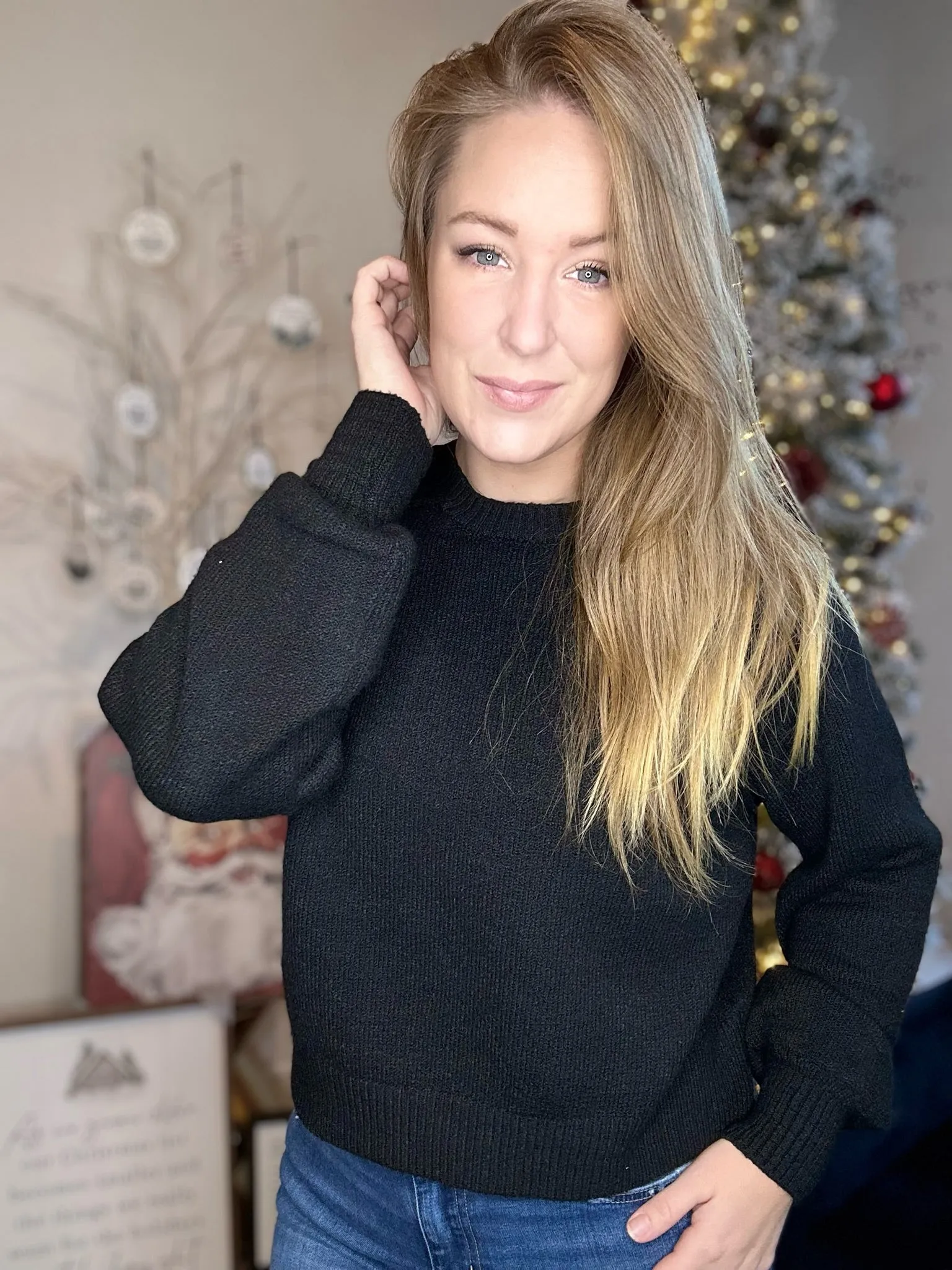 Black Raglan Sweater