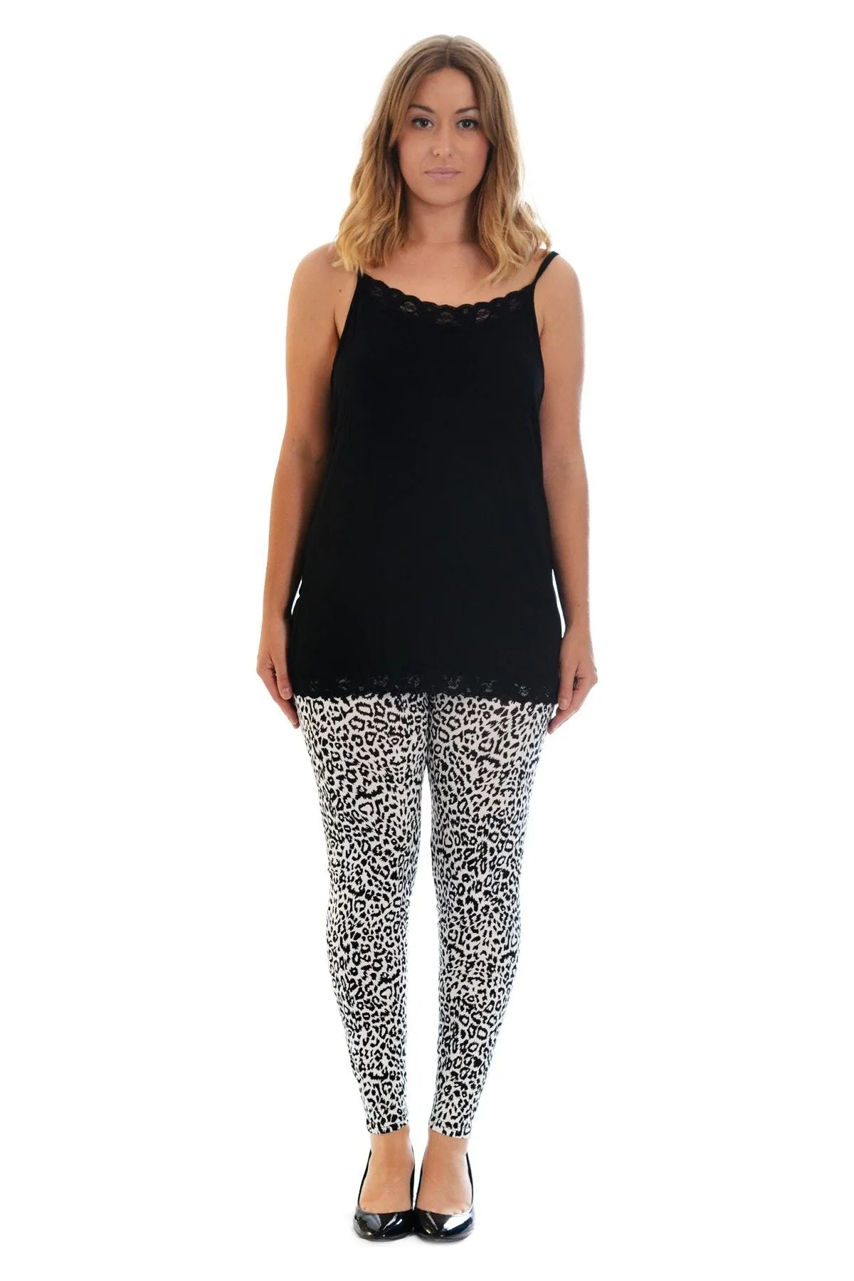 Black White Animal Print Leggings