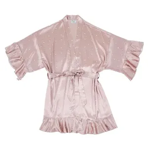 Blossom Ruffle Satin Robe