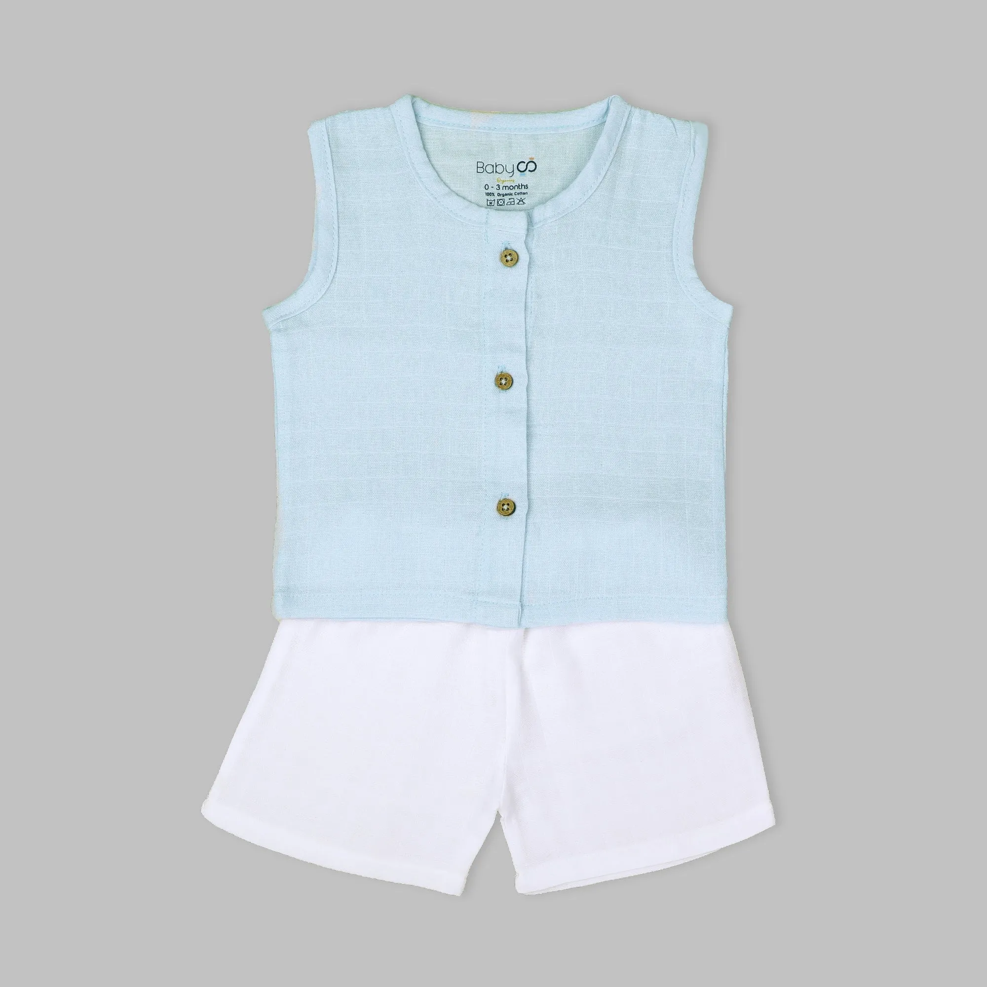 Blue & White Unisex Muslin Set