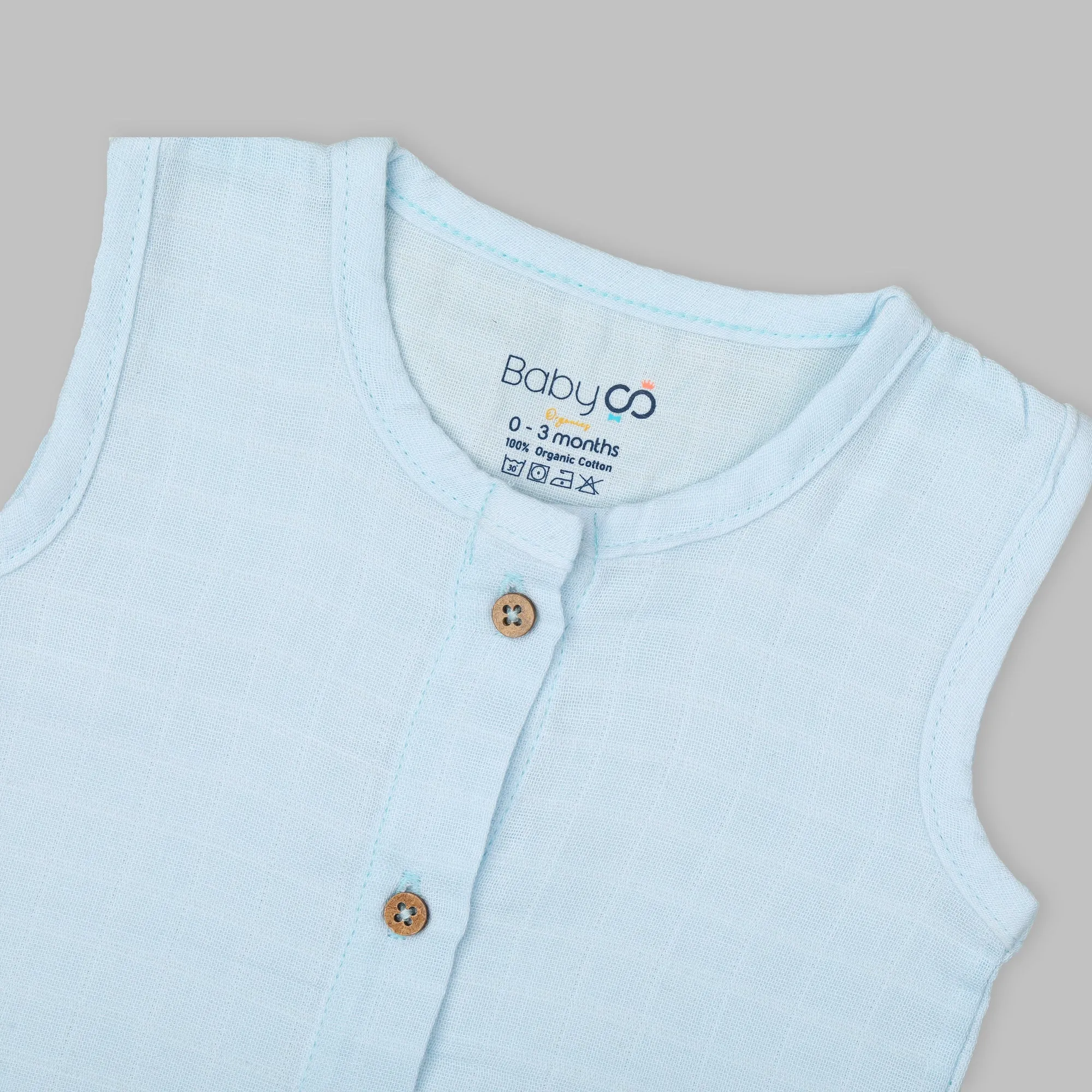 Blue & White Unisex Muslin Set