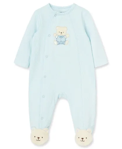 Blue Cute Bear Footie