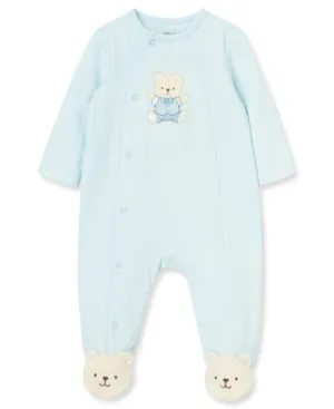 Blue Cute Bear Footie