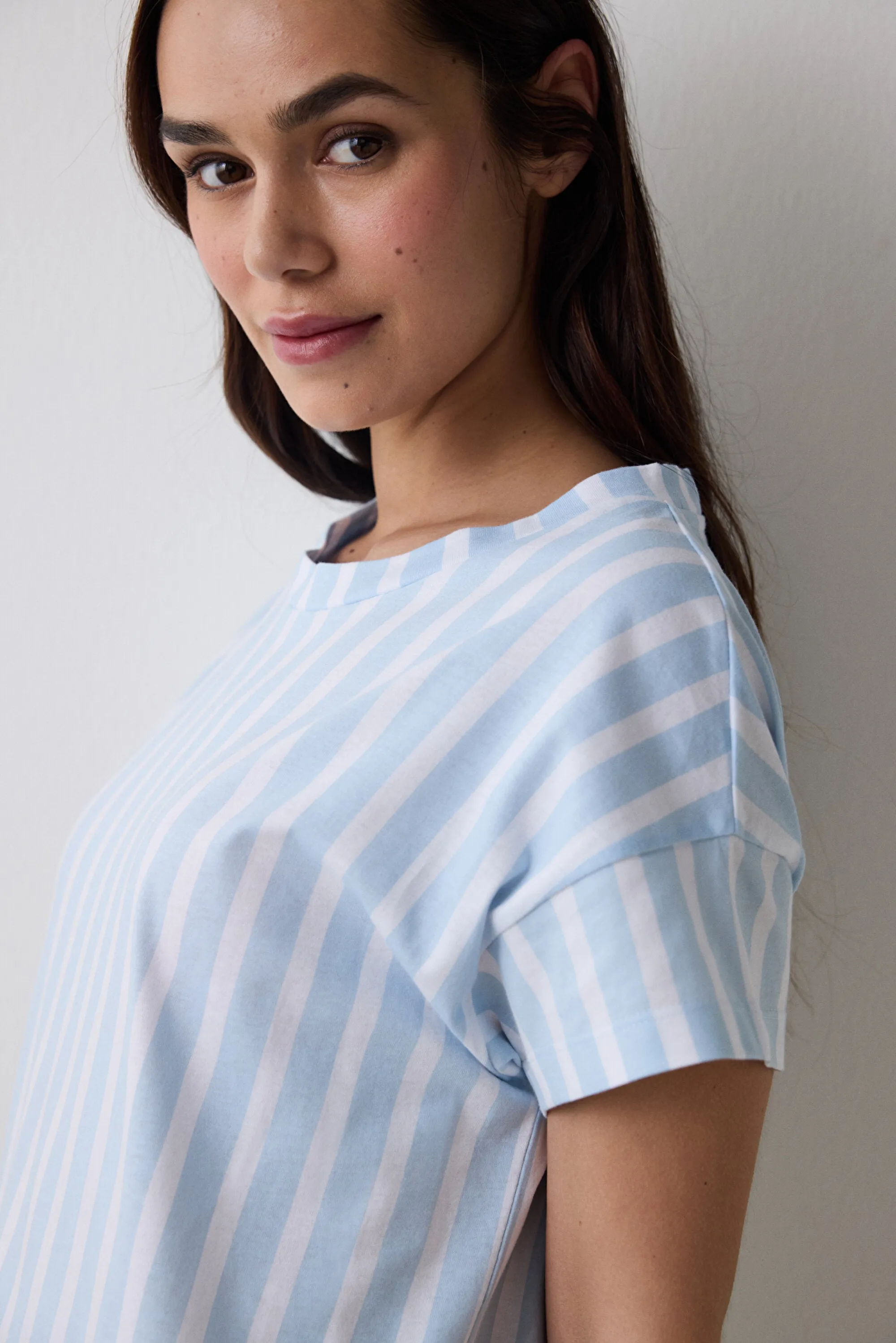 Blue Striped Light Blue Nightgown