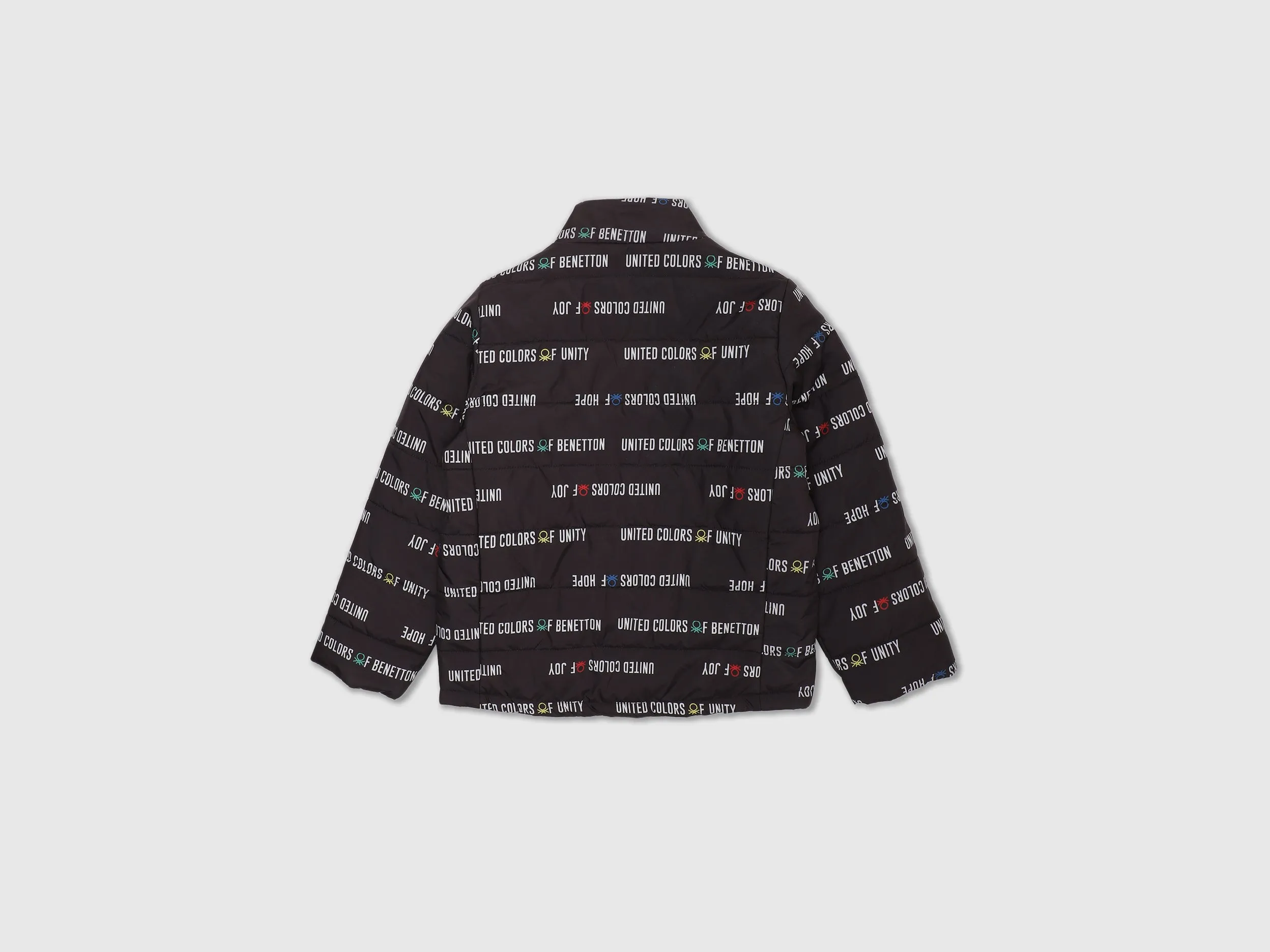 Boys Grey Printed High Neck Jacket
