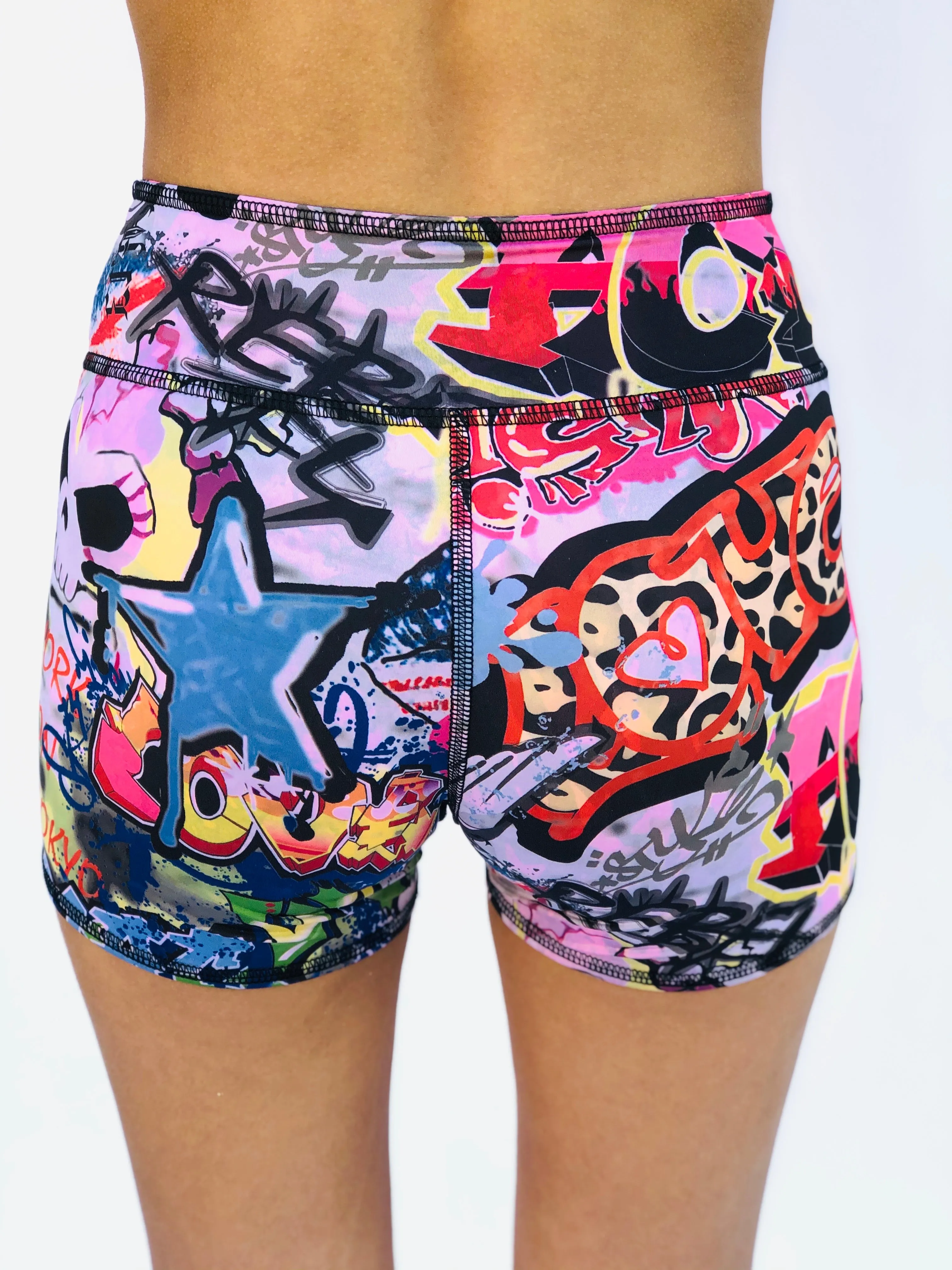 BOYS SHORTS LOW RISE PINK GRAFFITI/PINK STARS