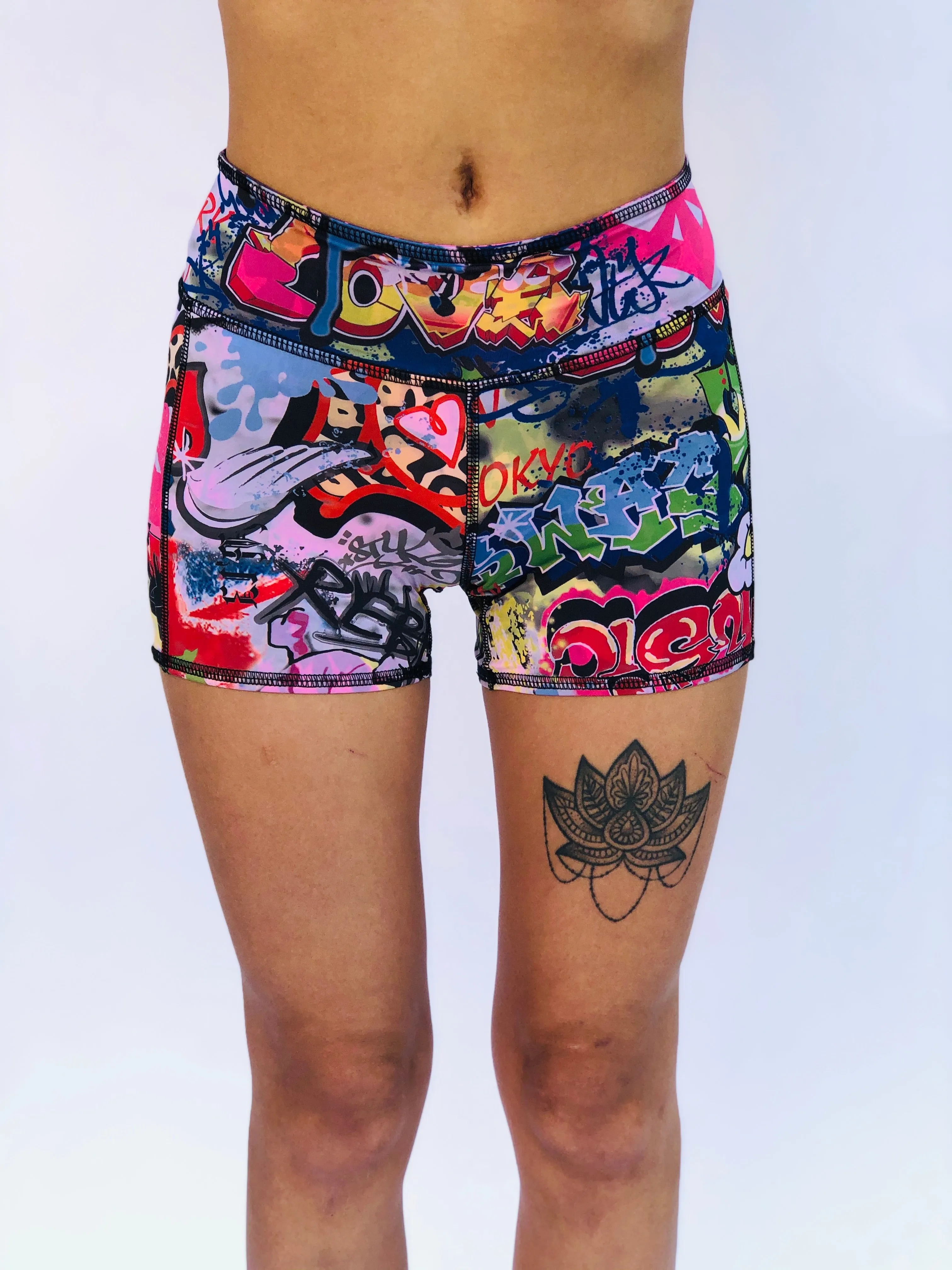 BOYS SHORTS LOW RISE PINK GRAFFITI/PINK STARS
