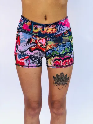BOYS SHORTS LOW RISE PINK GRAFFITI/PINK STARS