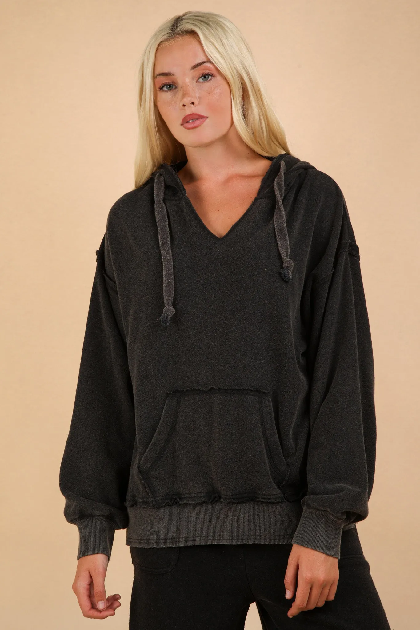 Brushed French Terry Knit Hoodie
