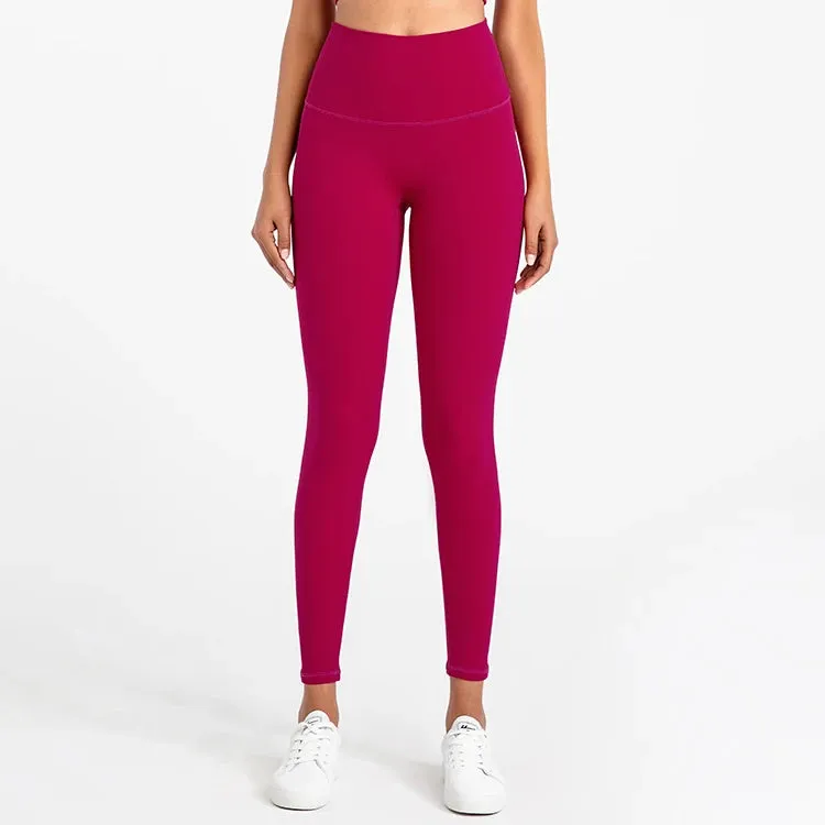 Buttery Soft High Waist Sports Leggings for Women - No Front Seam Yoga Pants