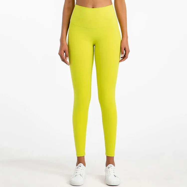 Buttery Soft High Waist Sports Leggings for Women - No Front Seam Yoga Pants