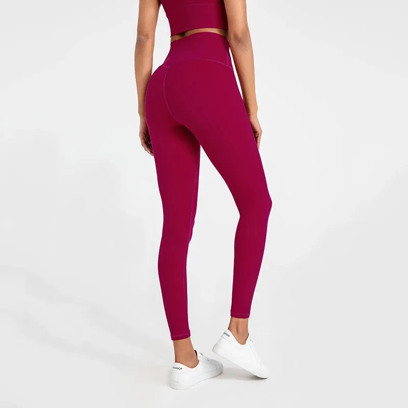 Buttery Soft High Waist Sports Leggings for Women - No Front Seam Yoga Pants